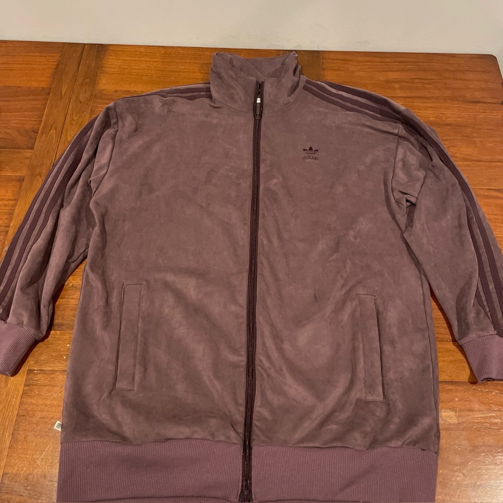 Adidas Original Suede Track Jacket WOMENS Plum Purple Full Zip Long Sleeve med.